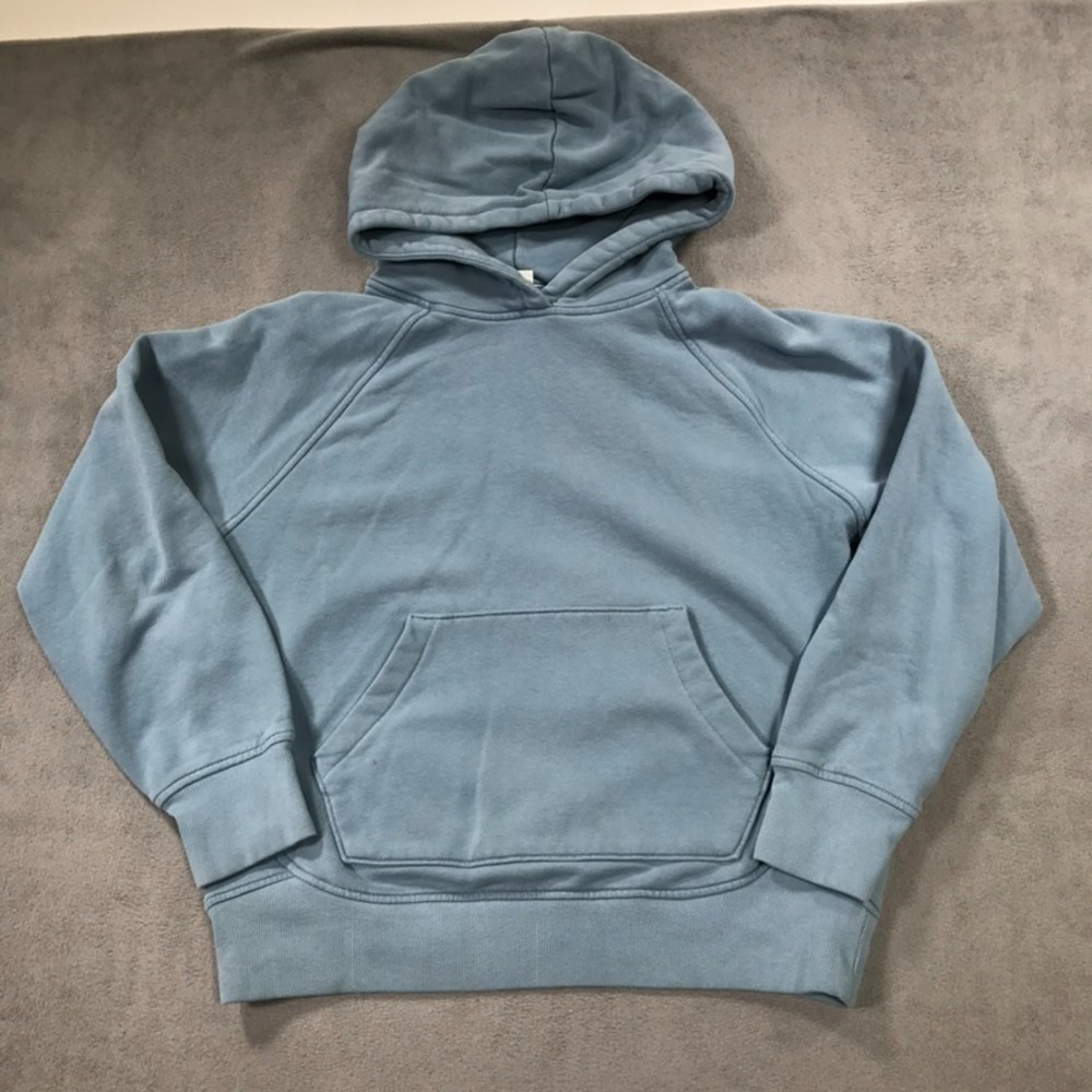 Athleta Girl Hoodie Size 12 Sky Blue Lightweight Pullover Stretch Fleece Youth